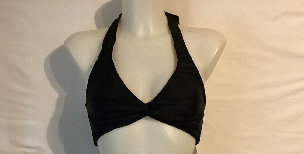 1299 NWT Bikini Bay M/M 52D CTBL Cup Size Halter Top Black Size 36D Only $15.